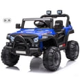thumbnail image 1 of VOLTZ TOYS Jeep with Angry Face Grill 12V Kids Ride On Car Toy with Open Doors, Realistic Lights and Remote Control - Blue, 1 of 6