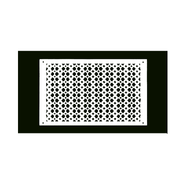 Grille à Retour d'Air 12 Pouces X 24 Pouces avec Trous et Vis, Taille de Plaque avant 13-1/2 Pouces X 26 Pouces. Couvercle Décoratif en Aluminium Coulé pour Évent de CVC, Enduit de Poudre, Repeinturable, Motif Champignon Tudor (VR100).