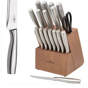Ultra Sharp Stainless Steel Professional Grade Kitchen Chef Knife Set with Wooden Block Prime Chef Stainless Steel 18 Piece Block Set