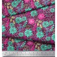 thumbnail image 2 of Soimoi Polyester Crepe Fabric Leaves & Peony Floral Print Fabric by Yard 52 Inch Wide, 2 of 3