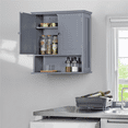 thumbnail image 3 of Yaheetech Armoire Murale à 4 Niveaux avec Tablette pour Salon, Gris Foncé, 3 of 9