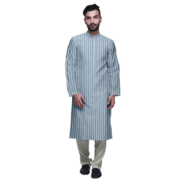 Atasi Kurta Décontracté Imprimé à Col Chinois avec Churidar Kurta Chemise pour Homme