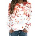 thumbnail image 1 of KIHOUT Chandails Molletonnés pour Femmes en Liquidation, Hauts Blouse à Manches Longues d'Automne et d'Hiver à Col Rond à Imprimé Floral, Coupe Ample, Taille P-2TG, 1 of 5