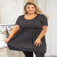 thumbnail image 2 of Tunique Grande Taille pour Femmes Manches Courtes Roses Vertes Hauts 3X Col Rond Vêtements Été Fluide Vêtements de Maternité Chemise, 2 of 6