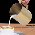 thumbnail image 4 of Cappuccino Espresso Making Milk Jug Stainless Steel Durable Handheld Frothing Cup With Measurement Mark Gold 600ML, 4 of 8