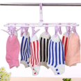thumbnail image 5 of keepw 12 Clip olding Drying Rack Underwear Socks Clip Multi-functional Clothes Rack Hot Sale High Quality Folding Plastic Clothing purple 1Set, 5 of 5