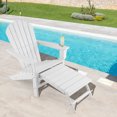 thumbnail image 1 of Costway Chaise Adirondack de Patio Extérieur en HDPE, Siège de Plage avec Ottoman Rétractable, Blanc, 1 of 8