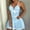 Blue, variant on Sakmal Babydoll Moomoo House Dress for Women Short Soft Mesh Black Mumu Dress Sleeveless Lace Chemises for Women