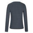 thumbnail image 3 of Dealovy Long Sleeve Shirts for Women Ribbed Knit Soft Crew Neck Basic Tight Tops Solid Casual Going out Tees, 3 of 5