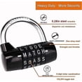 thumbnail image 2 of Gym Locker Lock,5 Letter Word Lock,5 Digit Combination Lock,Safety Padlock for School Gym Locker,Sports Locker,Fence,Toolbox,Case,Hasp Storage (Black), 2 of 4