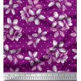 thumbnail image 1 of Soimoi Purple Poly Georgette Fabric Dot & Floral Printed Craft Fabric by The Yard 52 Inch Wide, 1 of 3