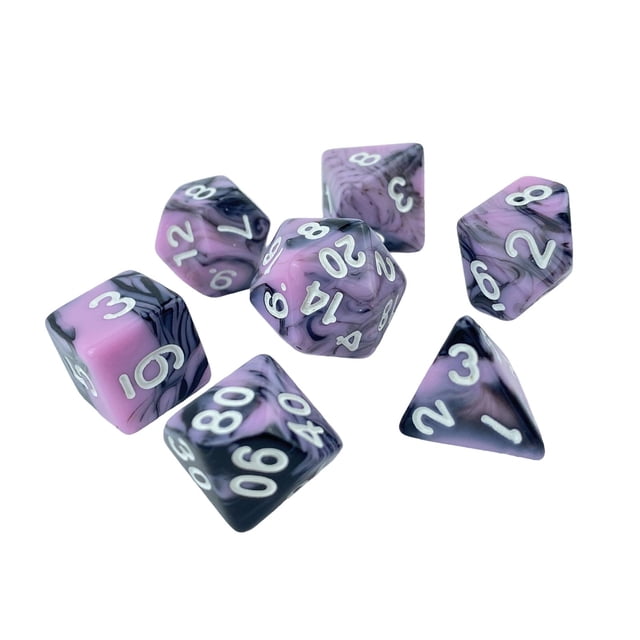Milaget Ensemble de dés Polyédriques 7x à Facettes Accessoires Blanc Blanc