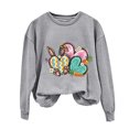 thumbnail image 2 of EGNMCR Easter T-Shirt Imprimé Femmes T-Shirts Graphiques Femmes Chemises Femmes Col Rond Easter Haut Imprimé à Manches Longues Chandails T-Shirts Femmes, 2 of 5