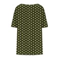 thumbnail image 4 of Plebaso Hauts pour Femmes Grande Taille Manches Courtes Blouses Plissées Décontractées Col Rond Été Tuniques Amples, 4 of 6