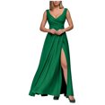 thumbnail image 2 of Gspmoly Robe pour Femmes, Mode Femmes Été Camis Sans Manches Col en V Taille Retroussée Fente Robe Formelle Robes d'Été pour Femmes Cadeaux de Vacances, 2 of 8
