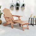 thumbnail image 4 of Gymax 2 PCS Folding Adirondack Chair HIPS Fire Pit Chair w/ Adjustable Backrest Brown, 4 of 10