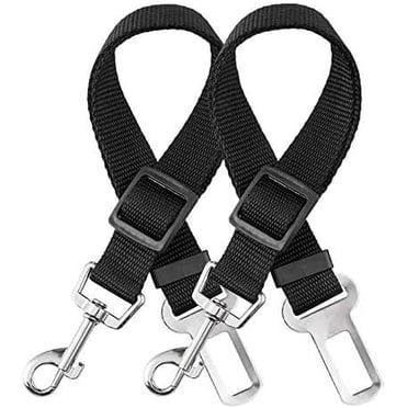 Ceinture Chien Voiture, [2 Pcs] Harnais Voiture Chien Voiture Universel, Ceinture de Sécurité Chien Indéchirable Durable Réglable 50-90cm pour Tous les Chiens et Chats, Nylon Noir