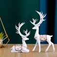 thumbnail image 4 of veasfak Statue de Renne Européen, Figurine de Cerf Collectionnable en Résine Option 3-Blanc, 4 of 7