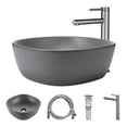 thumbnail image 3 of Aquaterior Bathroom Countertop Ceramic Vessel Sink Single Handle Tall Faucet Kit, 3 of 7