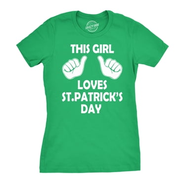 T-shirt pour Femmes « Cette Fille Aime Saint Patricks Day » Mignon St Pattys pour Dames (Vert) - TTG