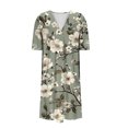 thumbnail image 5 of Ovzne Robes pour Femmes 2025 Robe de Plage Robes d'Été pour Femmes avec Poches Imprimées Robes Amples à Col en V Manches Courtes Robes de Printemps Manches Courtes Imprimées en Liquidation, 5 of 5
