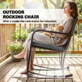 thumbnail image 4 of Outsunny 3 Pieces Wicker Patio Furniture Rocking Bistro Set with Cushions, 4 of 10