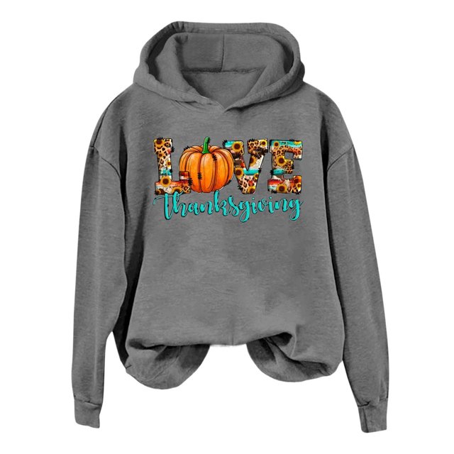 WEAIXIMIUNG Sweat à Capuche pour Femmes Robe de l'Action de Grâce Graphique Décontractée Pull Confortable pour Célébrations de Vacances