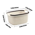 thumbnail image 3 of Meitianfacai Thickened Imitation Rattan Basket Plastic Toy Snack Storage Basket with Handle Storage Basket Dirty Clothes Basket Clothing Desktop Storage Box(Beige), 3 of 6