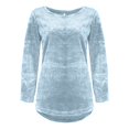 thumbnail image 2 of IMENGL Chandail Mode Mince à Col Rond en Peluche à Manches Longues, Bleu 4TG, Taille M-5TG, 2 of 5