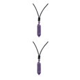 thumbnail image 4 of Transemion Handmade Clear Quartz Crystal Necklace Energy And Elegance Master StoneAdjustable Amethyst 2Set, 4 of 6