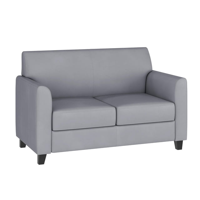 HERCULES Diplomat Series Black Leather Loveseat