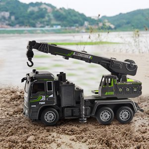 EGNMCR Children Remote Control Engineering Car 1/32 Four-way Lighting Simulation Toy Engineering Remote Control Car Remote Control Engineering Crane Birthday Gifts for Kids