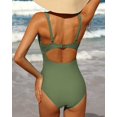 thumbnail image 3 of Charmo Womens V Neck One Piece Swimsuit High Cut Backless Cut Out Bathing Suits Swimwear, 3 of 6