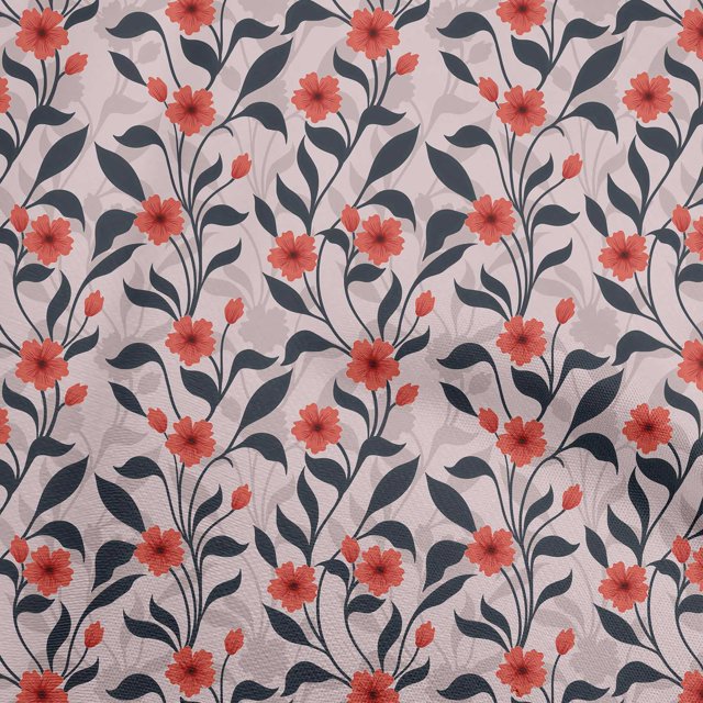 oneOone Velvet Red Fabric Floral Sewing Craft Projects Fabric Prints By Yard 58 Inch Wide