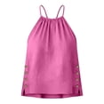thumbnail image 4 of Pounoo Sleeveless Tops for Women Halter Neck Side Button Blouses Beach Lightweight Comfy Tunics Gift, 4 of 7