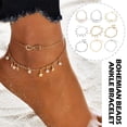 thumbnail image 3 of Leaves & Heart Anklet Foot Chain Boho Beach Beads Silver plated, 3 of 8