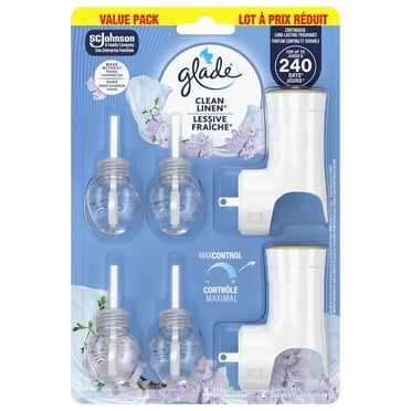 Glade® PlugIns Scented Oil Refill, Clean Linen, 2 Warmers 4 Refills