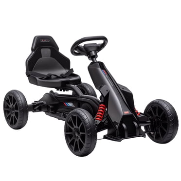 Aosom Go Kart for Kids with Adjustable Seat for 3-8 Years, Black