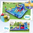 thumbnail image 4 of Costway Rocket Theme Inflatable Water Slide Park with 2 Slides Splash Pool & 950W Blower, 4 of 9