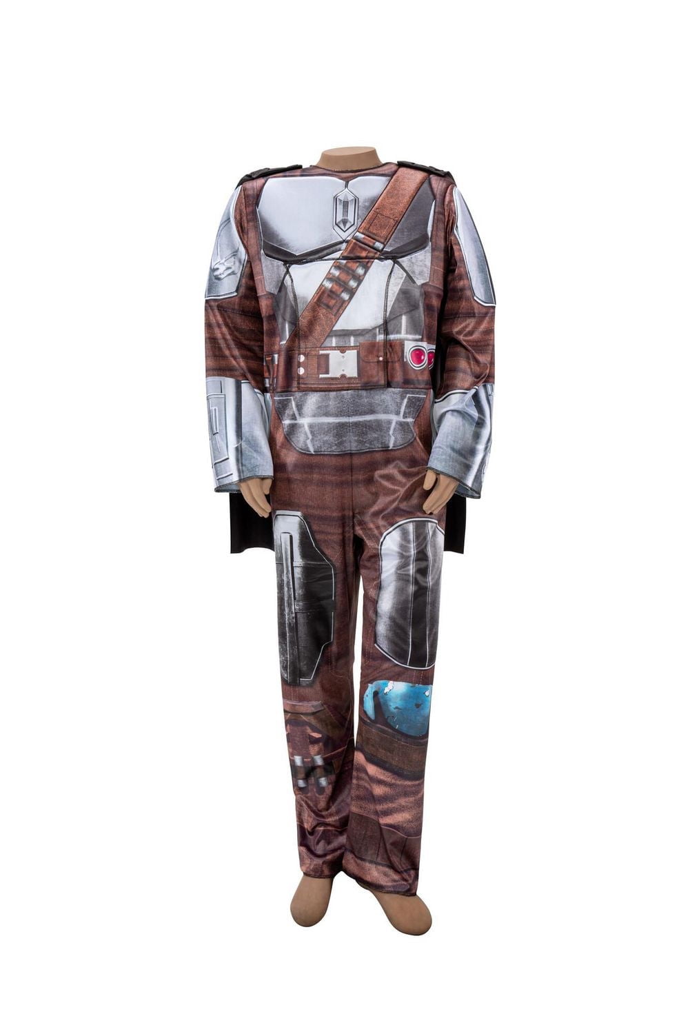 STAR WARS Adaptive The Mandalorian Youth Costume - Combinaison imprimée avec accès au tube, jambes plus spacieuses et masque en plastique 3D