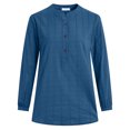 thumbnail image 4 of Timegard Blouse pour Femmes Grande Taille à Manches Longues, Boutonnée, Col Rond, Ample, Légère, Décontractée, Chemises Hauts de Bureau, 4 of 8