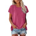 thumbnail image 1 of Hiiyo T-Shirt pour Femme à Manches Courtes, Col Ras du Cou, T-Shirt d'Été Décontracté (P-5TG), 1 of 6