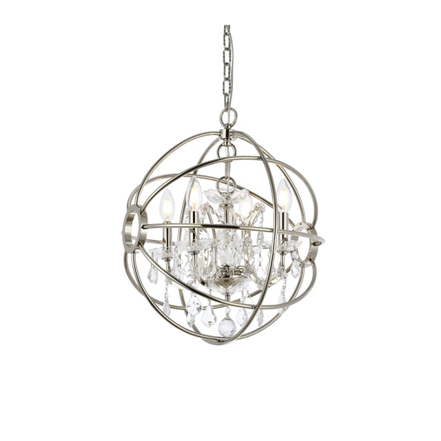 Elegant Lighting Geneva 17" 4 Light Royal Crystal Pendant Lamp