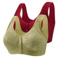 thumbnail image 1 of Posijego 2 Pack Womens Front Closure Bras Plus Size Wireless Bra Push up No Underwire Everyday Bra Multipack, 1 of 2