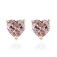 thumbnail image 2 of Morganite Heart 925 Sterling Silver Stud Morganite Premium Gemstone Stud Earring, 2 of 4