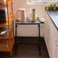 thumbnail image 4 of Homy Casa Portable Folding Utility Cart with Black Matte Surface and Fixed Cup Slot, 4 of 12