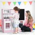 thumbnail image 2 of Qaba Play Kitchen for Kids, Kids Kitchen Playset w/ Chalkboard, Ice Maker, 2 of 10