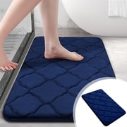 Foam Bath Mat Rug, Soft Non Slip Absorbent Bathroom Rug | Machine Washable Quick Dry Microfiber Carpet | Shower Tub Floor Mat for Bathroom