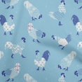 thumbnail image 1 of oneOone Silk Tabby Light Blue Fabric Rooster Cock Sewing Material Print Fabric By The Yard 42 Inch Wide, 1 of 4