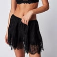 thumbnail image 2 of Fgnfyis Womens Skirts Ladies Solid Color Ballet Style High Waisted Half Skirt with Irregular Hem and Lace Ruffle Black S, 2 of 9